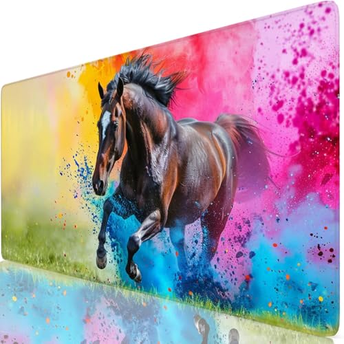 Gaming Mauspad Farbe Mauspad XXL 1600x800x3mm Mousepad Pferd Schreibtischunterlage Verbessert Präzision und Geschwindigkeit mit Anti Rutsch Basis, Wasserdicht Desk Mat für Office, Tastatur Maus Z6-76 Gaming Mauspad Farbe Mauspad XXL 1600x800x3mm Mousepad Pferd Schreibtischunterlage Verbessert Präzision und Geschwindigkeit mit Anti Rutsch Basis, Wasserdicht Desk Mat für Office, Tastatur Maus Z6-76 von Zaafeen