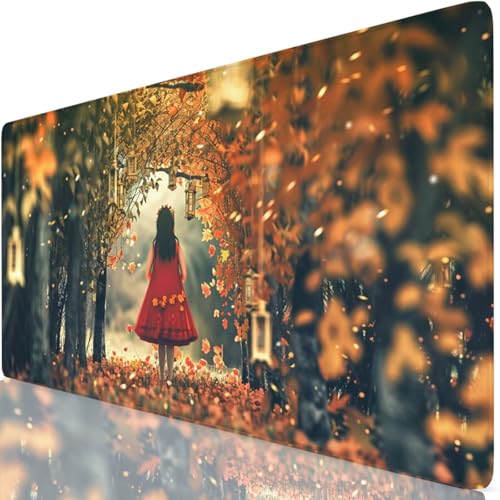 Gaming Mauspad Herbst Mauspad XXL 1600x800x3mm Mousepad Frau Schreibtischunterlage Verbessert Präzision und Geschwindigkeit mit Anti Rutsch Basis, Wasserdicht Desk Mat für Office, Tastatur Maus Z6-1 Gaming Mauspad Herbst Mauspad XXL 1600x800x3mm Mousepad Frau Schreibtischunterlage Verbessert Präzision und Geschwindigkeit mit Anti Rutsch Basis, Wasserdicht Desk Mat für Office, Tastatur Maus Z6-1 von Zaafeen