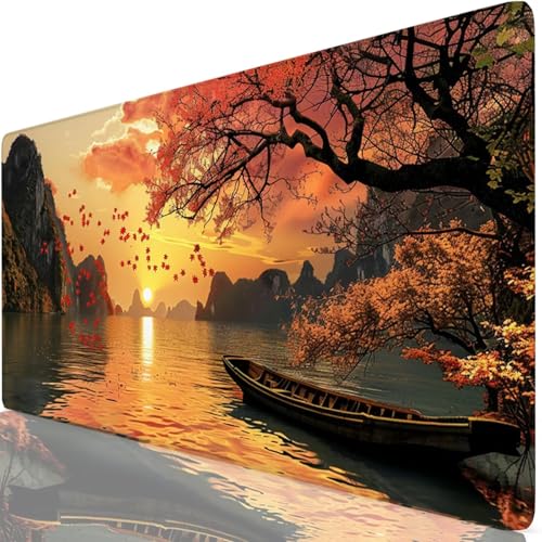 Gaming Mauspad Landschaft Mauspad XXL 1600x800x3mm Mousepad See Schreibtischunterlage Verbessert Präzision und Geschwindigkeit mit Anti Rutsch Basis, Wasserdicht Desk Mat für Tastatur und Maus Z6-10 Gaming Mauspad Landschaft Mauspad XXL 1600x800x3mm Mousepad See Schreibtischunterlage Verbessert Präzision und Geschwindigkeit mit Anti Rutsch Basis, Wasserdicht Desk Mat für Tastatur und Maus Z6-10 von Zaafeen