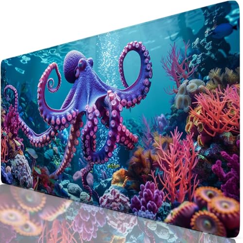 Lila Gaming Mauspad XXL 1600x800x3mm Schreibtischunterlage Groß Wasserdicht Oktopus Mousepad Verbessert Präzision und Geschwindigkeit, Anti Rutsch Basis Mouse Pad Für Office, Tastatur und Maus Z6-48 Lila Gaming Mauspad XXL 1600x800x3mm Schreibtischunterlage Groß Wasserdicht Oktopus Mousepad Verbessert Präzision und Geschwindigkeit, Anti Rutsch Basis Mouse Pad Für Office, Tastatur und Maus Z6-48 von Zaafeen