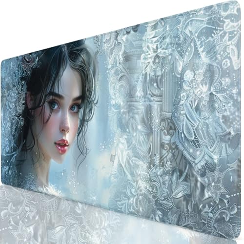Mauspad 520x250mm Weiß Mauspad Groß Schreibtischunterlage Frau Mousepad XXL 52x25cm mit Nicht rutschender Unterlage, Vernähte Kanten WassXerdicht Anti-Rutsch Maus Pad für PC, Office Geschenke Z6-47 Mauspad 520x250mm Weiß Mauspad Groß Schreibtischunterlage Frau Mousepad XXL 52x25cm mit Nicht rutschender Unterlage, Vernähte Kanten WassXerdicht Anti-Rutsch Maus Pad für PC, Office Geschenke Z6-47 von Zaafeen
