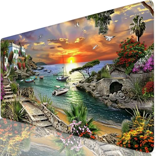 Mauspad 700x300mm Frühling Mauspad Groß Schreibtischunterlage Sonnenuntergang Mousepad XXL 70x30cm mit Nicht rutschender Unterlage, Vernähte Kanten WassXerdicht Maus Pad für PC, Laptop, Office Z6-23 Mauspad 700x300mm Frühling Mauspad Groß Schreibtischunterlage Sonnenuntergang Mousepad XXL 70x30cm mit Nicht rutschender Unterlage, Vernähte Kanten WassXerdicht Maus Pad für PC, Laptop, Office Z6-23 von Zaafeen