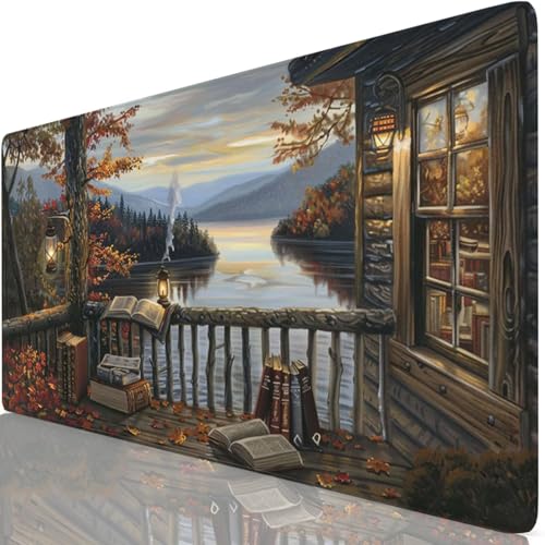 Mauspad 800x300mm Herbst Mauspad Groß Schreibtischunterlage Häuser Mousepad XXL 80x30cm mit Nicht rutschender Unterlage, Vernähte Kanten WassXerdicht Maus Pad für PC, Laptop, Office Geschenke Z6-38 Mauspad 800x300mm Herbst Mauspad Groß Schreibtischunterlage Häuser Mousepad XXL 80x30cm mit Nicht rutschender Unterlage, Vernähte Kanten WassXerdicht Maus Pad für PC, Laptop, Office Geschenke Z6-38 von Zaafeen