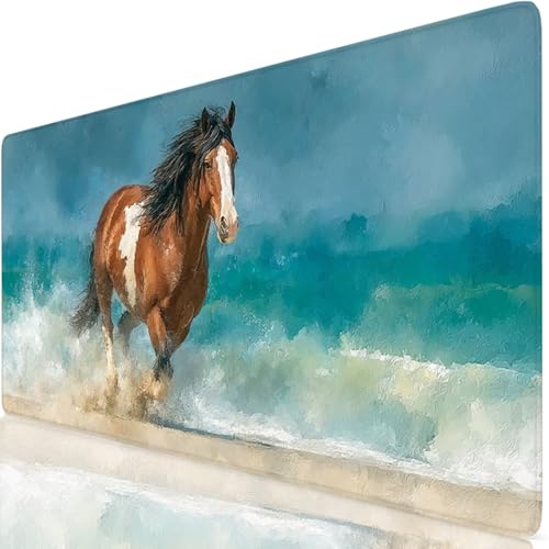 Mauspad 800x400mm Blau Mauspad Groß Schreibtischunterlage Pferd Mousepad XXL 80x40cm mit Nicht rutschender Unterlage, Vernähte Kanten WassXerdicht Maus Pad für MacBook, Laptop, Office Geschenke Z6-77 Mauspad 800x400mm Blau Mauspad Groß Schreibtischunterlage Pferd Mousepad XXL 80x40cm mit Nicht rutschender Unterlage, Vernähte Kanten WassXerdicht Maus Pad für MacBook, Laptop, Office Geschenke Z6-77 von Zaafeen