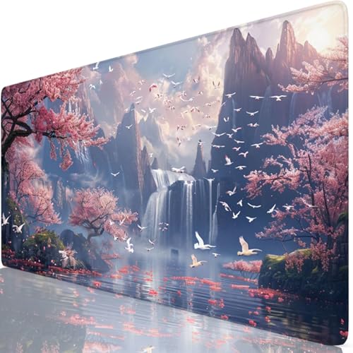 Mauspad 800x400mm Rosa Mauspad Groß Schreibtischunterlage Berg Mousepad XXL 80x40cm mit Nicht rutschender Unterlage, Vernähte Kanten WassXerdicht Anti-Rutsch Maus Pad für PC, Office Geschenke Z6-86 Mauspad 800x400mm Rosa Mauspad Groß Schreibtischunterlage Berg Mousepad XXL 80x40cm mit Nicht rutschender Unterlage, Vernähte Kanten WassXerdicht Anti-Rutsch Maus Pad für PC, Office Geschenke Z6-86 von Zaafeen