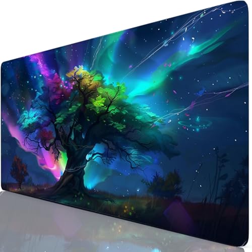 Mauspad 800x400mm Schwarz Mauspad Groß Schreibtischunterlage Aurora Mousepad XXL 80x40cm mit Nicht rutschender Unterlage, Vernähte Kanten WassXerdicht Anti-Rutsch Maus Pad für PC, Laptop, Office Z6-53 Mauspad 800x400mm Schwarz Mauspad Groß Schreibtischunterlage Aurora Mousepad XXL 80x40cm mit Nicht rutschender Unterlage, Vernähte Kanten WassXerdicht Anti-Rutsch Maus Pad für PC, Laptop, Office Z6-53 von Zaafeen
