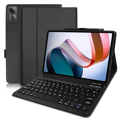 Zabatoco Tastatur Hülle für Redmi Pad 10.61, Spanische Sprache Abnehmbarer Tastatur, Hülle für für Xiaomi Redmi Pad L83 10.61" Tablet von Zabatoco