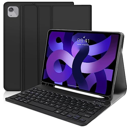 Zabatoco Tastatur Hülle für iPad Air 5 2022 10.9 Zoll, Smart Cover mit QWERTZ Deutsch Tastatur für iPad Air 4 2020, Hülle mit Tastatur Kompatibel mit iPad Pro 11 2022/2021/ 2020/2018 von Zabatoco