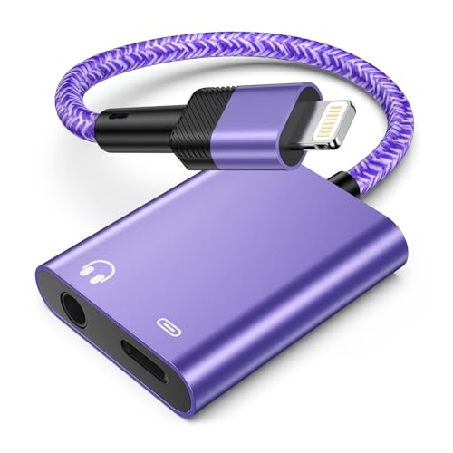Kopfhörer Jack Adapter für iPhone Dongle[Apple MFI Zertifiziert] 2in1 Support-Anruf auf 3,5 mm Kopfhörer Jack Aux Audio Adapter Lightning auf Klinke und Laden,für iPhone 14 13 12 11 XS X 8 7 SE X XR von Zacenei