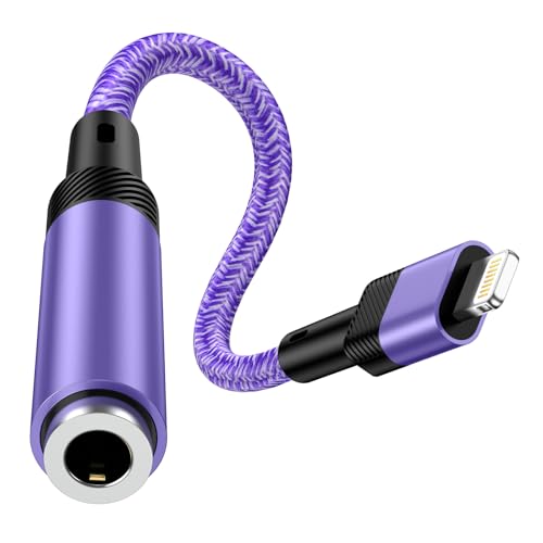 Zacenei Aux Adapter/Lightning auf 3.5mm Klinke Adapter[MFi Zertifiziert] Adapter Kopfhörer/AUX Audio Dongle Kabel Splitter Kompatibelfür 14/13/12/11/X/XS,Support-Anruf von Zacenei