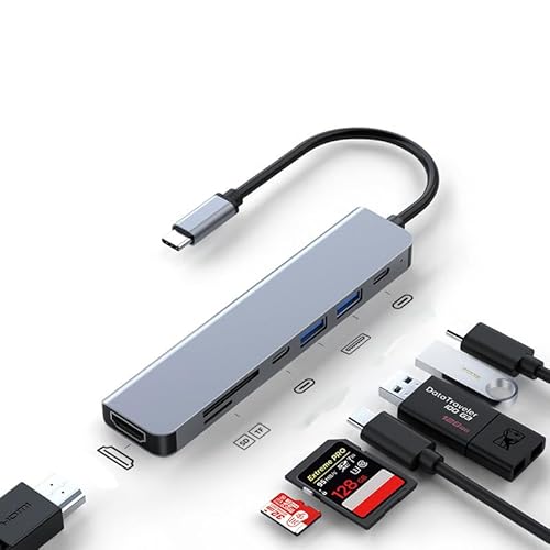 USB C Hub Zacoora USB C Adapter 6-in- Verfügbar in USB 2.0.1+USB 3.0.1+PD100W+HDM.1 (6699) von Zacoora