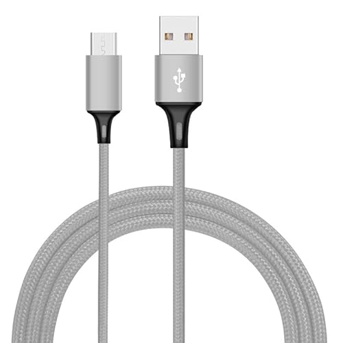 Zacoora Micro USB Kabel [1M 3 Pack], 2A Nylon Ladekabel Geeignet für Geräte und Telefone die für Micro-USB-Anschlüsse geeignet sind (Silber) von Zacoora