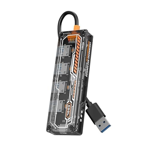 Zacoora SW4U USB-Hub 3.0, USB-Anschluss, 4-Port-Hub [2023 verbessertes Modell], USB-Hub, USB-Erweiterung, USB-Hub,5 Gbit/s, Hochgeschwindigkeitsübertragung, Busbetrieb, leicht(USB-A) von Zacoora