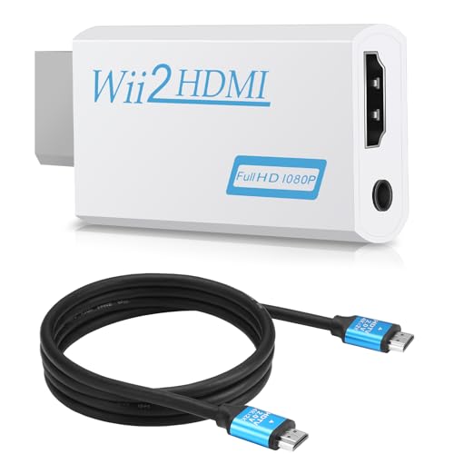 Wii Hdmi Adapter Wii Hdmi Wii zu HDMI Full HD Konverter Display Port auf Hdmi Adapter 720P 1080P HD Video Audio Ausgang mit 1 M größer Geschwindigkeit HDMI Kabel für Wii Display von Zacro