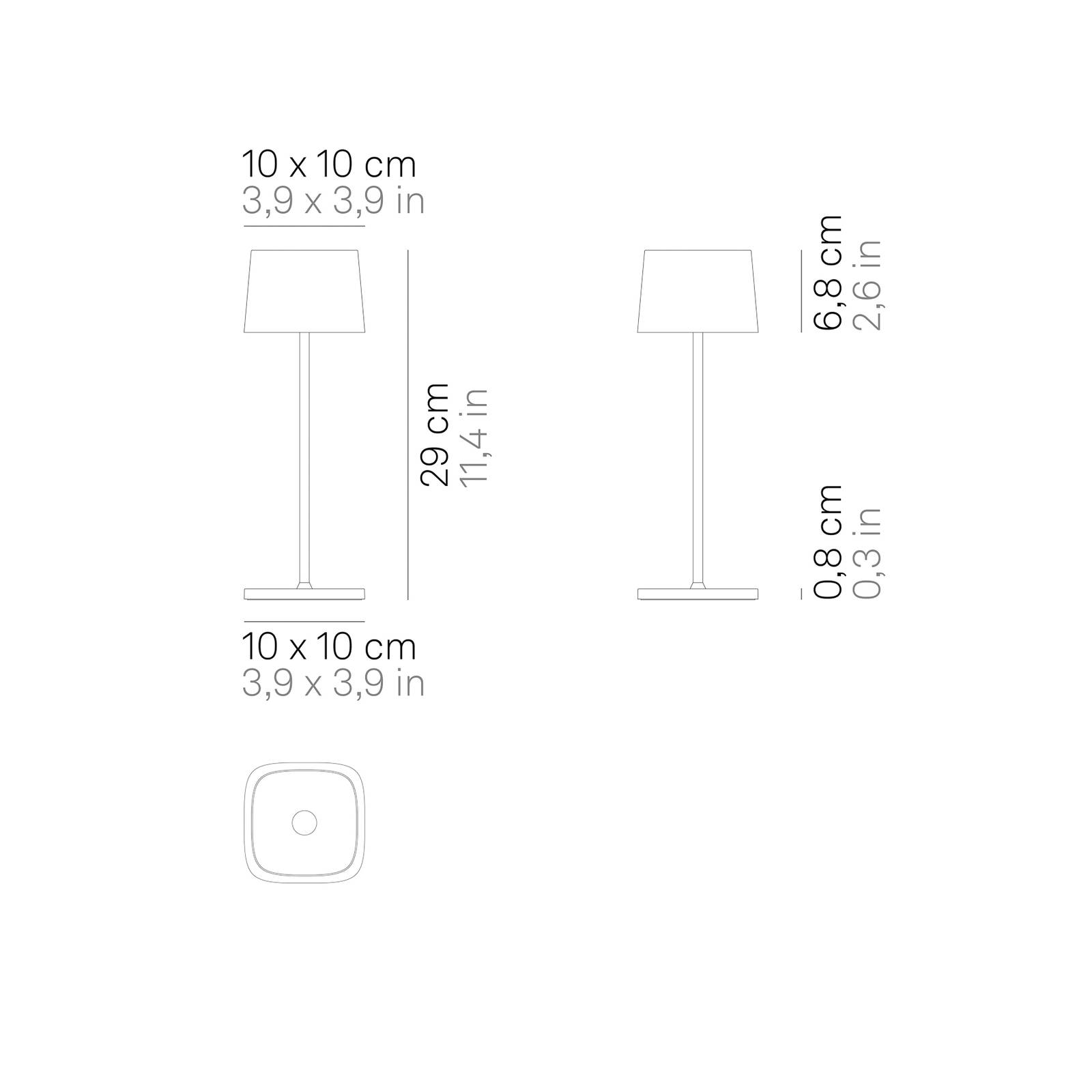 Zafferano Ofelia 3K Akku-Tischlampe IP65 salbei von Zafferano