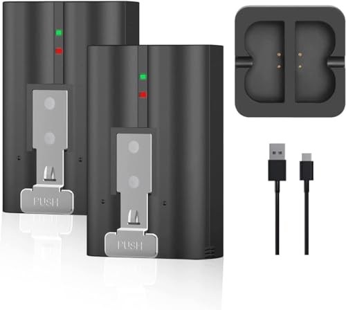 Video Türklingel Akku für Ring, 3.65V Lithium-Ion Wiederaufladbare Ersatz Akku mit Ring Video Doorbell 2/3/3plus/ 4/ Stick Up Cam(2/3Gen)/ Spotlight Cam Kamera, 6040mAh (2 Batterien+Ladestation) von Zahala Battery