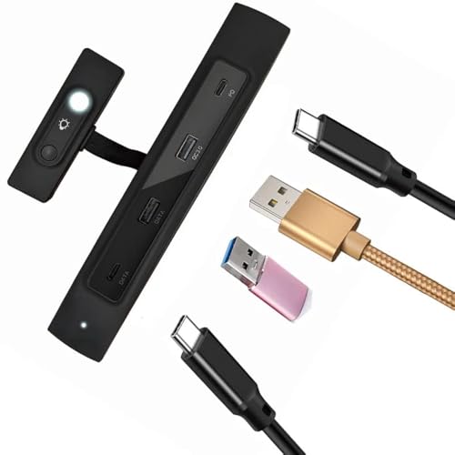 ZahoTse Für Tesla Docking Station model3/Y Central HUB Extender USB Ladeadapter Zubehör PD 27W Multi-Port Hub 4-Port Erweiterung (Dual C + Dual A) mit LED (JDWY-Schwarz) von ZahoTse