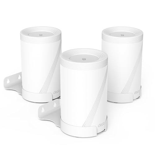 ZahoTse Ständer kompatibel mit TP Link Deco BE63 / BE65 Mesh WiFi 7 System, einfache und stabile Wandhalterung, Standhalterung, TP Link Deco BE63 / BE65 Halterung mit Kabelmanagement (Weiß, 3er-Pack) von ZahoTse