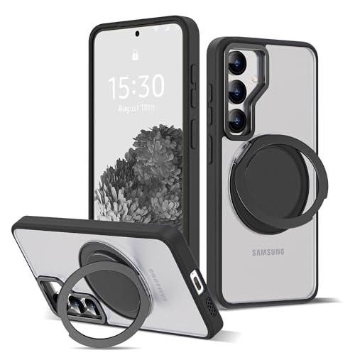 Zalinbo für Samsung Galaxy S23 FE 5G Hülle [360° Magnetischer Ring Stand&Unsichtbarer Ständer] Handyhülle Samsung Galaxy S23 FE 5G Case All-in-One Matt Stoßfest[Militärschutz]Schutzhülle Dünn, Schwarz von Zalinbo