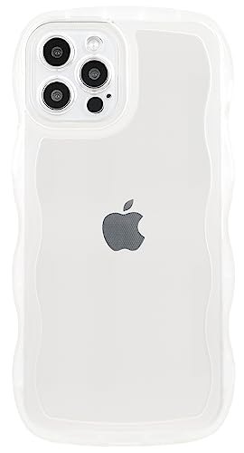 Zalinbo für iPhone 14 Pro Max Hülle 6,7" mit Niedliche Kawaii Lockenwelle Rahmen [Weiches TPU] Handyhülle iPhone 14 Pro Max Case Cute Stoßfest [Fallschutz] Schutzhülle Dünn für Frauen Mädchen, Klar von Zalinbo