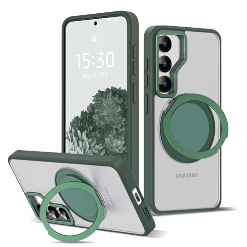 Zalinbo für Samsung Galaxy S23 FE 5G Hülle [360° Magnetischer Ring Stand & Unsichtbarer Ständer] Handyhülle Samsung Galaxy S23 FE 5G Case All-in-One Matt Stoßfest [Militärschutz]Schutzhülle Dünn, Grün von Zalinbo