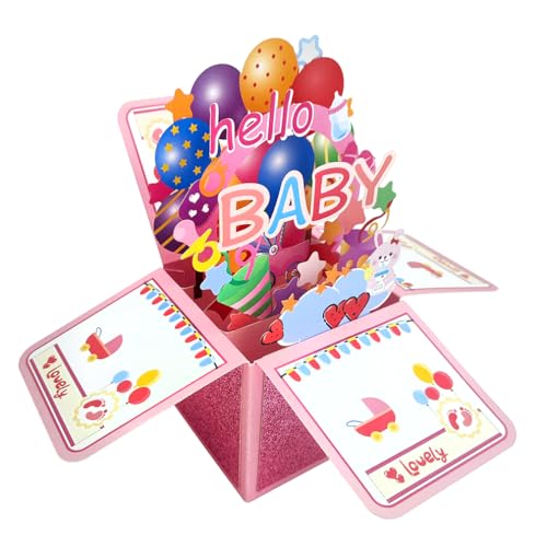Hallo Baby Pop Up 3D Karte, Grußkarte für Baby Dusche Baby Willkommensparty von Zalingo
