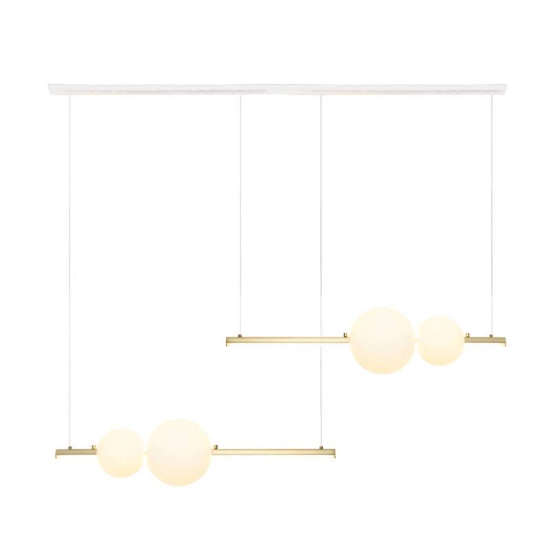 LED-Hängeleuchte 22235 Länge 105cm gold/weiß/opal von Zambelis