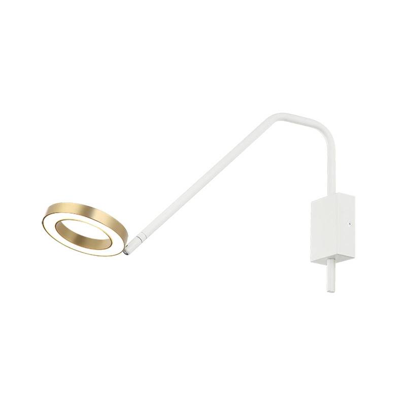 LED-Wandleuchte 22043 Arm beweglich weiß matt/gold von Zambelis