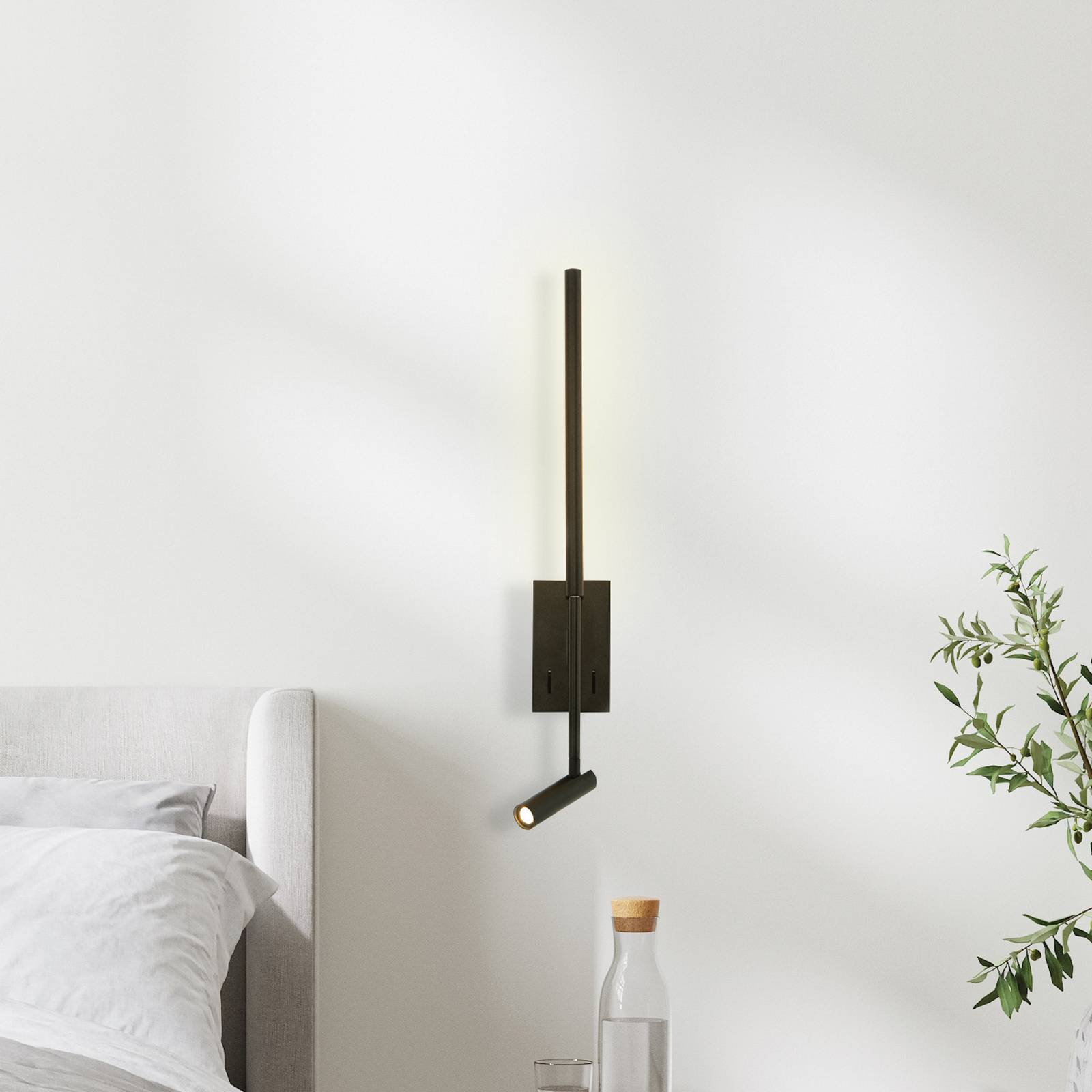 LED-Wandleuchte 23039, schwarz, 3.000 K, 2-flammig, Metall LED-Wandleuchte 23039, schwarz, 3.000 K, 2-flammig, Metall von Zambelis