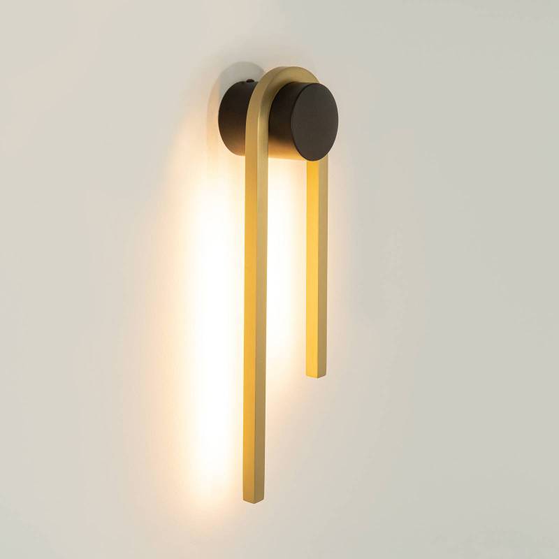 LED-Wandleuchte 23106, Höhe 40 cm, schwarz/goldfarben von Zambelis