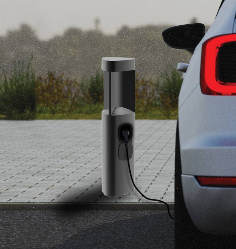 LED-Wegeleuchte E354, graphitfarben, 2 Steckdosen, Höhe 50cm von Zambelis