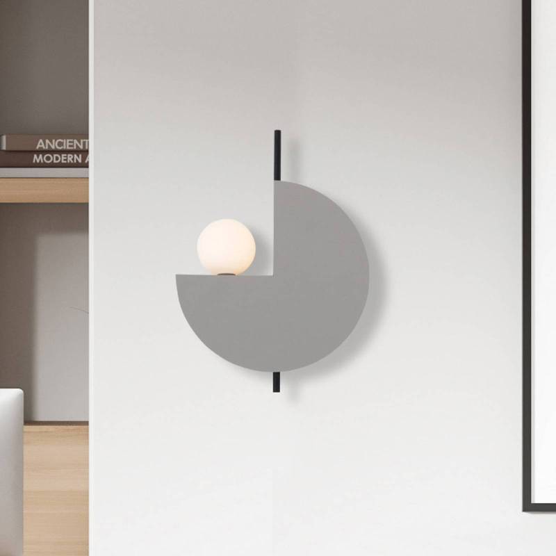 Wandleuchte 22205, grau, Metall, Opalglas, Ø 26 cm, G9 von Zambelis