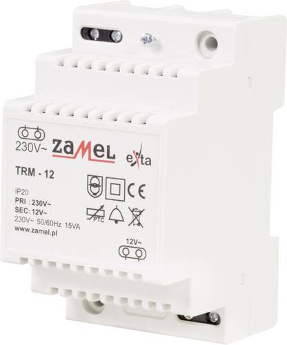 Zamel TRM-12 Klingel-Transformator 12 V/AC 1.25A von Zamel