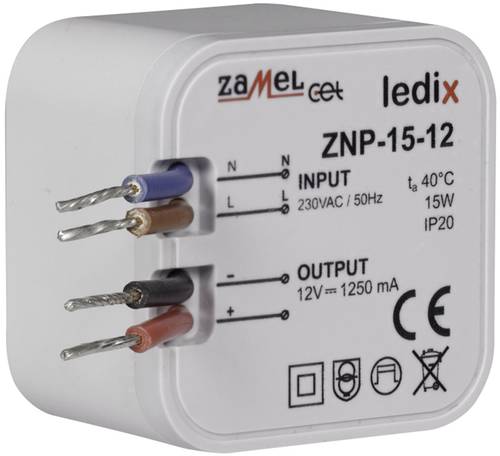 Zamel ZNP-15-12 LED-Treiber Konstantspannung 15W 1.25A 12 V/DC Überspannung 1St. von Zamel