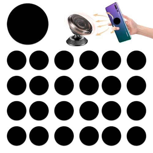 Zamety 25 Stück Metallplättchen Selbstklebend 30mm Metallplatte für Magnete Schwarz Rund Metallplättchen für Toniefiguren 3.M Selbstklebende Metallplättchen für Magnet Handyhalterung fürs Auto von Zamety