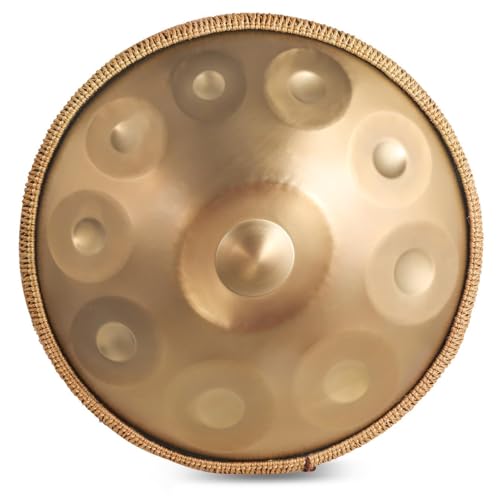 Handpan Instrument,Drum Zungentrommel,10 Töne 22 Zoll Stahltrommel in D-Moll Kurd 440 HZ Steel Tongue Drum mit weicher Tasche, Harmonic Percussion,Trommelständer für Sound Healing, Meditation, Yoga, S Handpan Instrument,Drum Zungentrommel,10 Töne 22 Zoll Stahltrommel in D-Moll Kurd 440 HZ Steel Tongue Drum mit weicher Tasche, Harmonic Percussion,Trommelständer für Sound Healing, Meditation, Yoga, S von Zanefoo