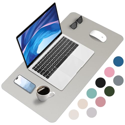 Zanfqvo Schreibtischunterlage 60x35cm - Mauspad XXL aus PU-Leder, Wasserdicht und rutschfest - Multifunktionales schreibunterlagen - tischunterlage für Büro/Home/Laptop (Grau) von Zanfqvo