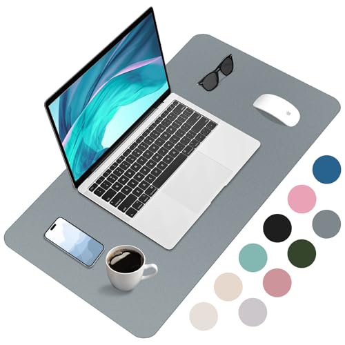 Zanfqvo Schreibtischunterlage 80x40cm - Mauspad XXL aus PU-Leder, Wasserdicht und rutschfest - Multifunktionales schreibunterlagen - tischunterlage für Büro/Home/Laptop (Dunkelgrau) von Zanfqvo