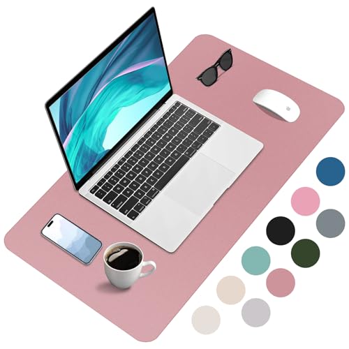 Zanfqvo Schreibtischunterlage 80x40cm - Mauspad XXL aus PU-Leder, Wasserdicht und rutschfest - Multifunktionales schreibunterlagen - tischunterlage für Büro/Home/Laptop (Dunkelrosa) von Zanfqvo