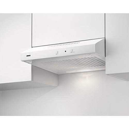 Zanussi 942 490 599 ZHT631W / Abluft oder Umluft / 60cm / Weiß 75 m³/h/min. 56 – max. 73 dB(A) / Schiebeschalter von Zanussi