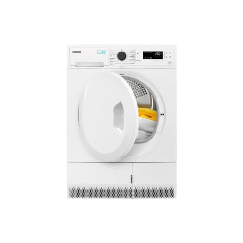 Zanussi ZDPB274B Kondensationstrockner, 7 kg, Anti-Falten-Programm, umkehrbare Tür, LCD-Display, Startseite, Weiß, Klasse B von Zanussi