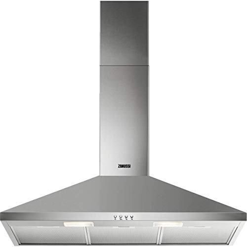 Zanussi ZHC92462XA Kamin-Dunstabzugshaube / Abluft oder Umluft / 90cm / Edelstahl / max. 225 m³/h / min. 57 – max. 70 dB(A) / Kurzhubtasten von Zanussi