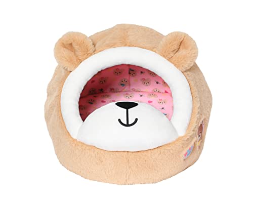 BABY born Bärenhöhle, Kuschelhöhle für Teddybären aus weichem Plüsch in Teddyform mit Ohren, 836927 Zapf Creation, Beige von BABY Born