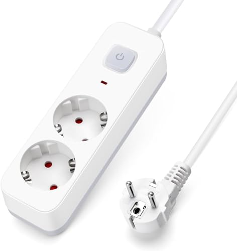 2-Fach Steckdosenleiste mit Schalter 1,5m 3G 1,0mm² Design Weiß und Grau Ideal zum Anschluss mehrerer elektrischer Geräte 2-Fach Steckdosenleiste mit Schalter 1,5m 3G 1,0mm² Design Weiß und Grau Ideal zum Anschluss mehrerer elektrischer Geräte von Zarivy