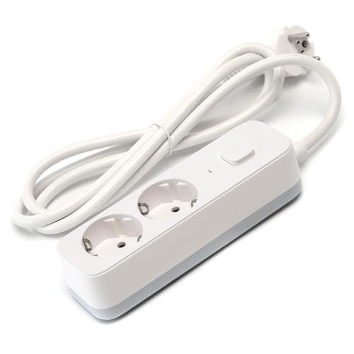 2-Wege-Steckdosenleiste mit Schalter, 1,5 m, 3G, 1,5 mm², weiß und grau, ideal zum sicheren Anschluss elektrischer Geräte. 2-Wege-Steckdosenleiste mit Schalter, 1,5 m, 3G, 1,5 mm², weiß und grau, ideal zum sicheren Anschluss elektrischer Geräte. von Zarivy