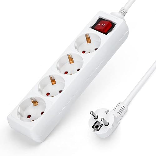 4-Fach Steckdosenleiste mit Schalter 1,5m 3G 1,0mm² weiß - Ideal zum Anschluss mehrerer elektrischer Geräte 4-Fach Steckdosenleiste mit Schalter 1,5m 3G 1,0mm² weiß - Ideal zum Anschluss mehrerer elektrischer Geräte von Zarivy