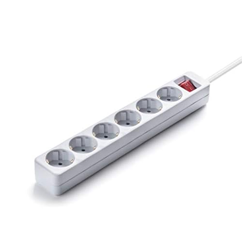 6-Fach Steckdosenleiste mit Schalter, 1,5m, 3G, 1,5mm², weiß und grau, ideal für mehrere elektrische Verbindungen im Haushalt. 6-Fach Steckdosenleiste mit Schalter, 1,5m, 3G, 1,5mm², weiß und grau, ideal für mehrere elektrische Verbindungen im Haushalt. von Zarivy