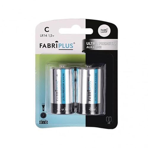 Blister mit 2 Batterien C/LR14 1,5 V von Fabriplus, Alkaline und Ultradigital, 0% Quecksilber. Maße: 11,5 x 8,5 x 2,6 cm. Leistung und Effizienz in einem Paket. Ideal für Ihre Geräte. Blister mit 2 Batterien C/LR14 1,5 V von Fabriplus, Alkaline und Ultradigital, 0% Quecksilber. Maße: 11,5 x 8,5 x 2,6 cm. Leistung und Effizienz in einem Paket. Ideal für Ihre Geräte. von Zarivy