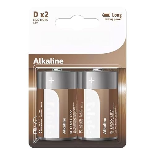 D/LR20 Alkaline Batterie im 2er Pack, mit 30% mehr Lebensdauer, ideal für alltägliche Geräte mit hohem Stromverbrauch. von Zarivy