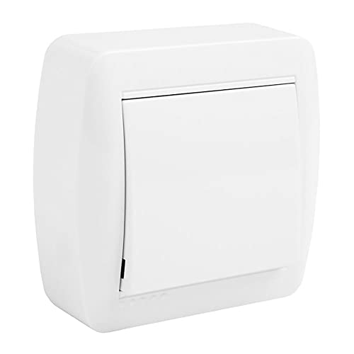 Einpoliger Schalter MUR02U, 74 x 72 x 28 mm. Ideal für die Installation auf Wandflächen. Sorgt für Effizienz und Sicherheit bei der elektrischen Steuerung in Ihrem Zuhause oder Geschäft. von Zarivy